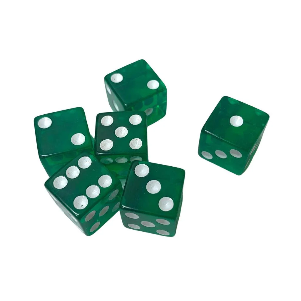 6 Transparent Green Dice