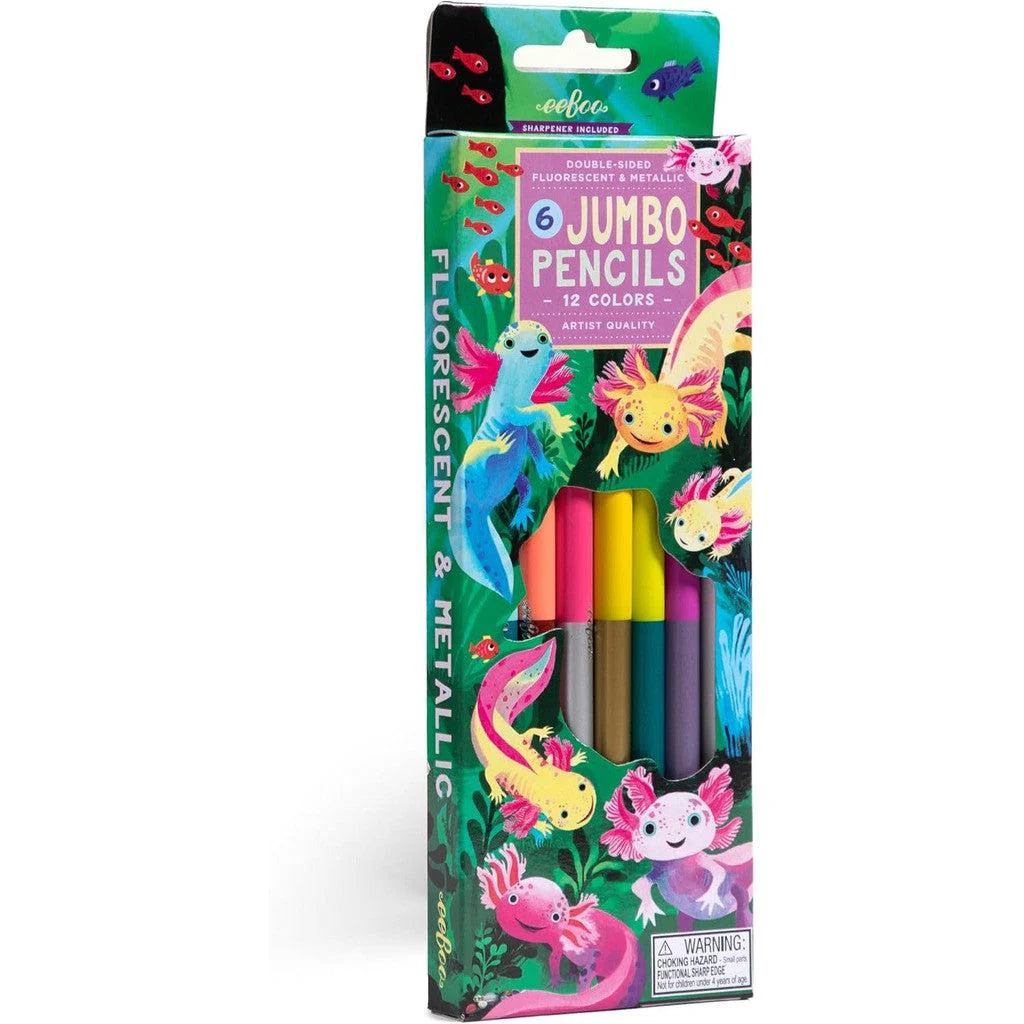 Axolotl 6 Double-Sided Jumbo Pencils