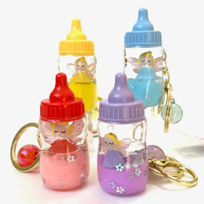 Baby Bottle Angel Keyring