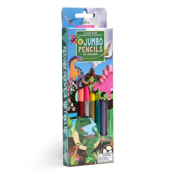 Dinosaur 6 double-sided Jumbo Pencils