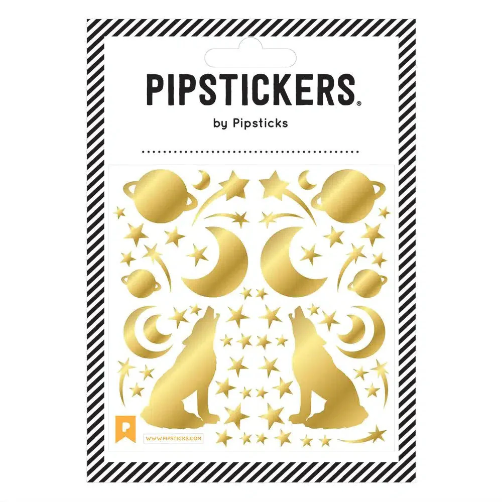 Gold Holographic Wolf Stickers